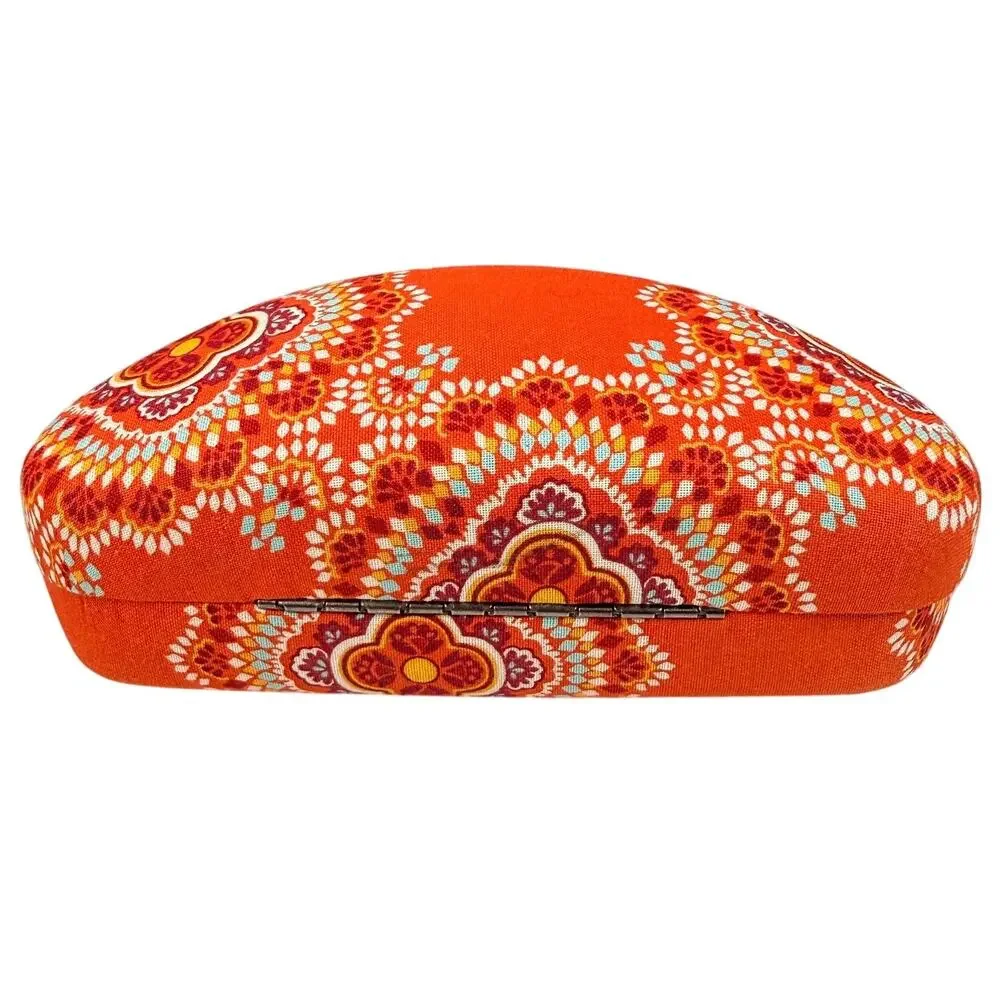 Vera Bradley Paprika Eyeglass Sunglasses Hard Case Orange Floral Retired Hinged